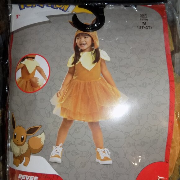 Eevee Costume Tutu Official Pokemon Toddler Dress Headpiece Size (3T-4T) NEW - Picture 1 of 3
